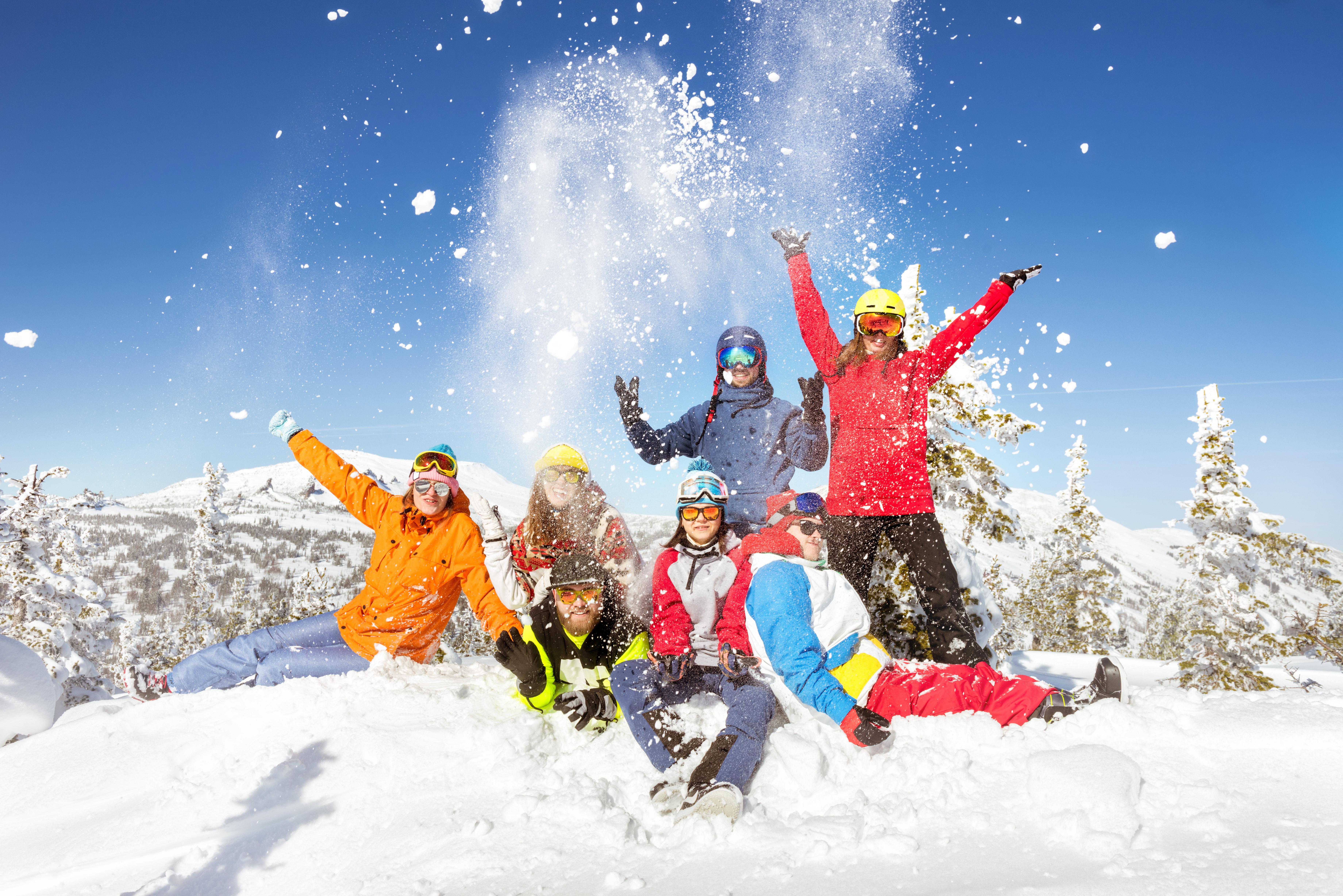 Family on skiing vacation