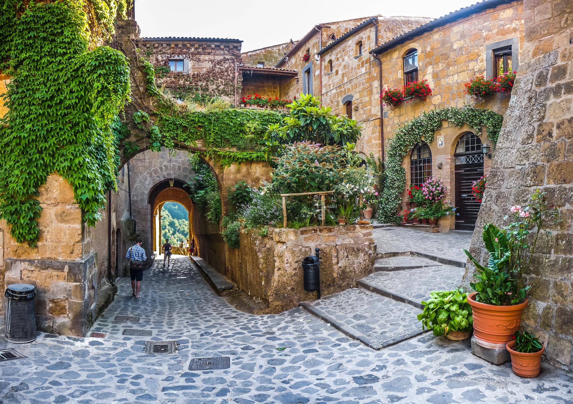 The Most Beautiful Historic Villages to Visit Together: Perfect for Empty Nesters - Alley in the Village of Civita di Bagnoregio Italy